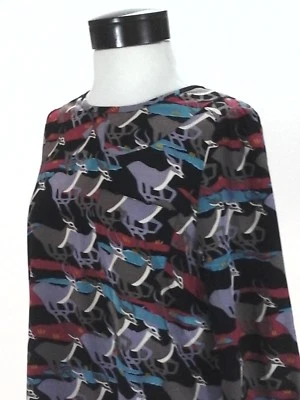 Blusa de seda Marc by MARC JACOBS estampado de ciervos Impala multi top para mujer 10/M $300 Foto 1 de 4