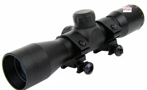 4x32 Compact .22lr .223 .177 Rifle/Airgun Scope P4 Sniper Reticle + FREE Rings  - Picture 1 of 3
