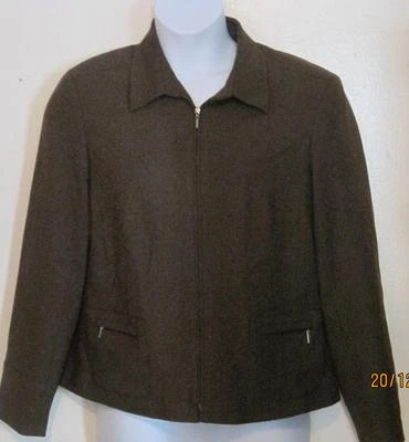 Norton McNaughton Misses Talla 12 Marrón Cremallera Chaqueta Blazer J132 Foto 1 de 3