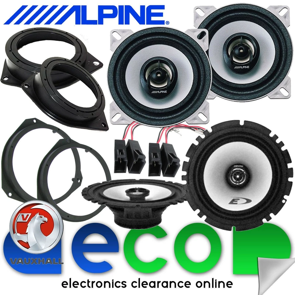 Vauxhall Astra H MK5 2004-10 Alpine 800 Watts Front & Rear Door Car Speakers Kit - Image 1 of 1