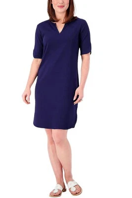 Isaac Mizrahi Live! Essentials Pima хлопковое платье темно-синий - Изображение 1 из 2