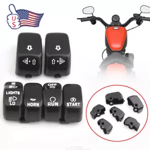 6x Black Hand Control Switch Housing Caps Buttons Cover For Harley Touring 96-13 - Picture 1 of 12