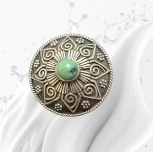 Colgante de plata esterlina turquesa cabachón joyería mandala .925 14,3 gramos nuevo en caja - Imagen 1 de 15