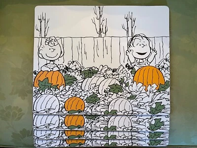 Pottery Barn Peanuts Halloween Pumpkin Patch Cork Placemats Set of 4 16x12.75" - Image 1 of 4