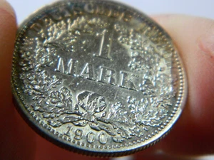 1900 1 Mark F - German Reich - Germany - (KM14) - Silver .900 - MS+ - rare - Picture 1 of 8