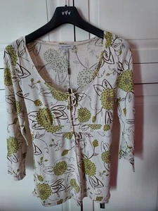 BNWT Rocha.John Rocha Floral Linen Mix Tunic Top With Tie Back Size 10 - Picture 1 of 12