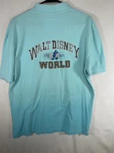 Walt Disney World Mickey Poloshirt Herren M mittelblau Farbverlauf '71 Kurzarm - Bild 1 von 11