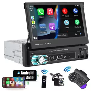 Single 1Din 7 Zoll Autoradio Apple CarPlay Android Auto Touchscreen Bluetooth FM - Bild 1 von 23