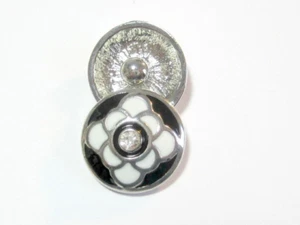 Click System Druckknopf Schmuckgestaltung Metall Silber Schwarz Weiß 18 mm  - Bild 1 von 1