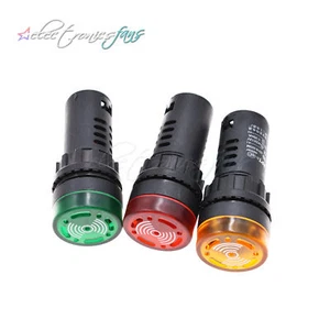 LED Flash Alarm Indicator Signal Light with Buzzer 12/24/110/220V AD16-22SM New - Bild 1 von 6