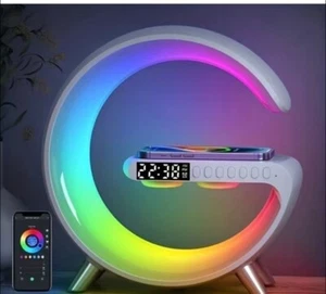 Smart Fast Wireless Charger Alarm Clock Dimmable Lamp - Picture 1 of 8
