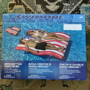 American Flag 4th Of July Pool River Floats Swimline Connector Rafts 78.5" New - Picture 1 of 4