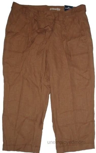 Women's Capri Pant Linen Belted Pocket Trousers Bottoms Ladies - Picture 1 of 7