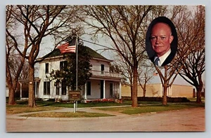 Postal Dwight D Eisenhower Casa y Museo Vista Abilene Kansas De Colección Otoño - Imagen 1 de 3