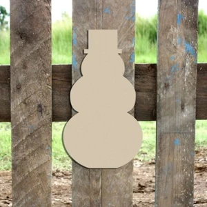 Wood Snowman Shape, Unfinished Shape, Wood Cutout, Wooden Paintable Craft - Picture 1 of 1