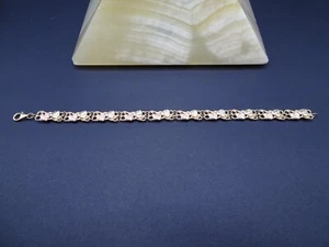 Bracciale oro colline nere TRI COLORE oro 10 carati vintage lunghezza 8" - Foto 1 di 13
