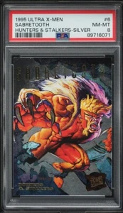 1995 Ultra X-Men Hunters & Stalkers Silver Sabretooth #6 PSA 8 - Picture 1 of 2