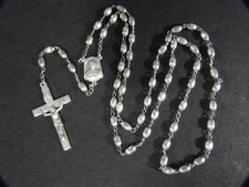 Beautiful CREED Sterling Silver Reeded Beads Catholic ROSARY