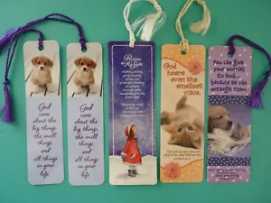 Lot of (5) Religious Themed Bookmarks with Tassels - Picture 1 of 3