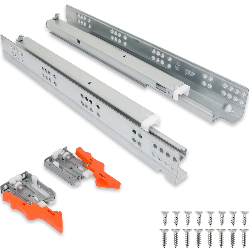 Undermount Drawer Slide Soft Close Concealed 12 15 18 21 inch For 3/4" SidePanel - Image 1 of 1