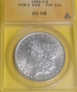 1888 O ANACS AU 58 Morgan Silver Dollar, VAM-9, US Silver $1 Coin - Picture 1 of 4