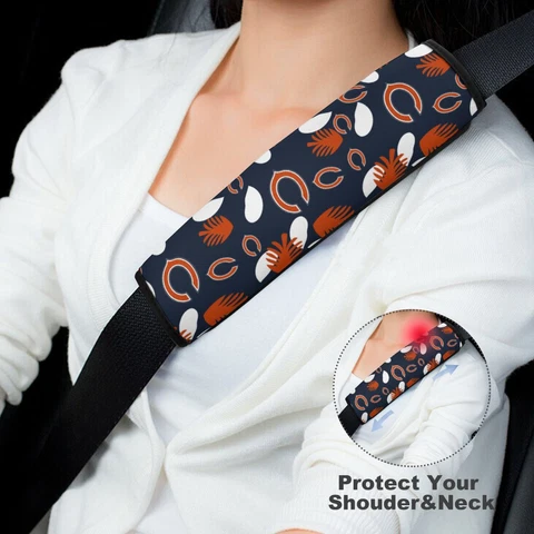 Chicago Bears 2pcs Car Seat Belt Pad Printed Shoulder Pad Cover Universal Cover