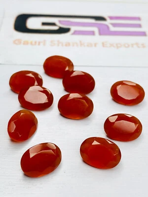 Red Onyx Faceted Oval Cut Loose Gemstone 9x7 mm To 16x12 mm Calibrated Size DG - Image 1 of 4