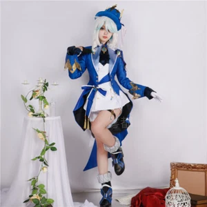 Genshin Impact Fontaine Focalors Cosplay Costume Women Girl Dress Wigs Anime New - Picture 1 of 15