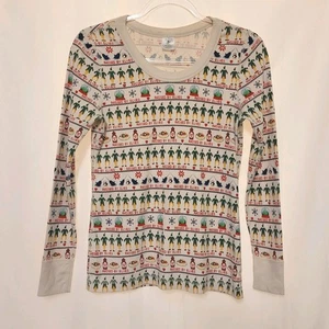 Hanna Andersson x ELF Raised By Elves All Over Nordic Pattern Top Pyjama Damen S - Bild 1 von 6