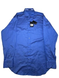 NWT Bugatchi Uomo Mens Classic Blue Button Down Shirt, Size LT Large Tall Italy - Picture 1 of 15