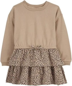 Carter's Leopard Gepard Langarm Kleid Kleinkind Mädchen 5T braun Winter Herbst neu - Bild 1 von 3
