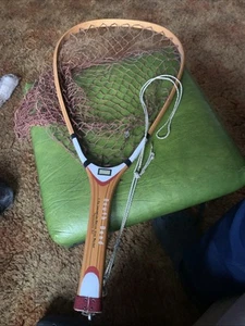 VINTAGE 5 Ply SOUTH BEND ORENO WOODEN TROUT NET BEAUTIFUL 23.5” Long Made Japan - Picture 1 of 14