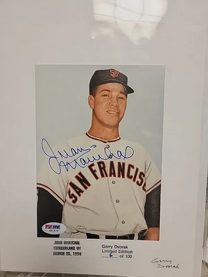 Juan Marichal Signed 5x7 Print /100 Psa Hof Giants - Image 1 of 3