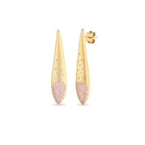 Orecchini goccia in argento dorato satinato con zirconi rosa Sogni OR118GRS - Picture 1 of 3