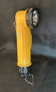 Vintage Bright Star Angle Head Flashlight Light YELLOW 2 x D Batt. Made In USA - Picture 1 of 11