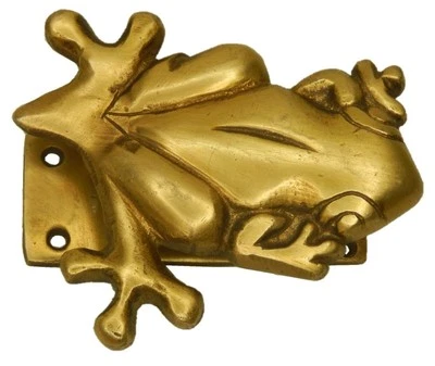Frog Door Knocker Antique Style Handmade Brass Todd Door Bell Home Office Decor - image 1 of 4