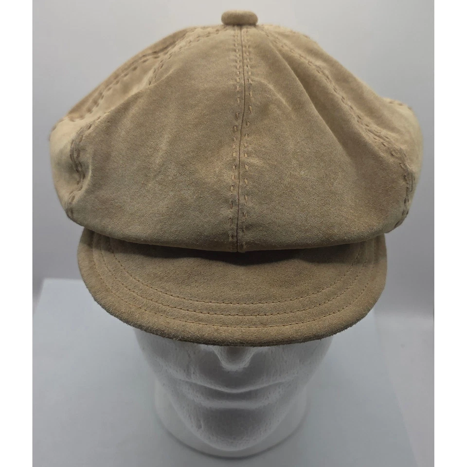 Gorra de boyero de gamuza Liz Claiborne beige tostado Gatsby sombrero plano para mujer OS Foto 1 de 4