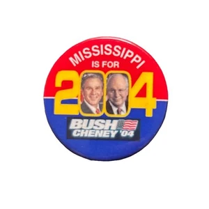 Prendedor George Bush 2004 para presidente Mississippi 50 State 1,5" botón Dick Cheney - Imagen 1 de 2