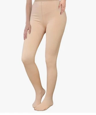 Womens  Fleece Lined Tights Sheer Fake Translucent Pantyhose Thermal Tights - Image 1 of 3