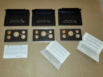 UNITED STATES MINT SILVER PROOF SETS 1992,95,96 - Image 1 of 4