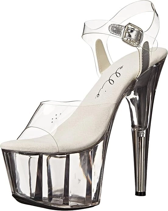 Beauty Pageant Bikini Competition 7" Stiletto Heel Ankle Strap Sandal SZ 9 - Image 1 of 4