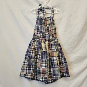Crewcuts Halter Dress Youth Girl 6 Patchwork Plaid Pockets Elastic Waist School - Picture 1 of 6