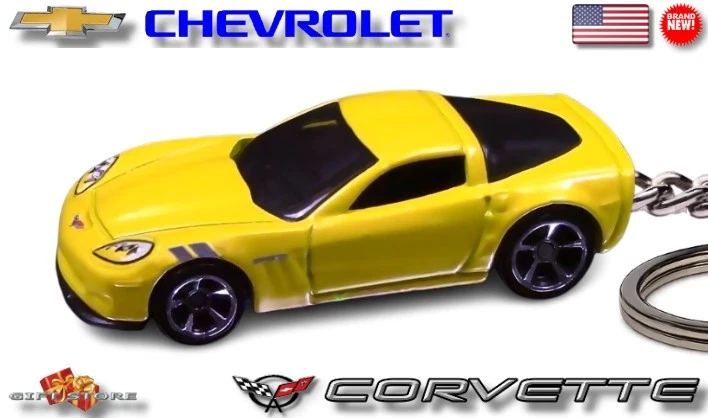 🎁 🏁 🆕 罕见 钥匙链 黄色 雪佛兰 CORVETTE C6 2010 大运动💕GREAT GIFT💕🎁 — 第 1/4 张图片