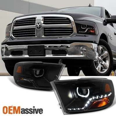 Fit [Mono-Eye Technology] 09-18 Ram 1500 2500 3500 Halo LED Blk Smoke Headlights - Image 1 of 4