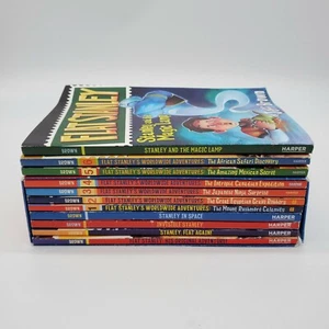 Flat Stanley 11 Book Lot- 8 Book Box Set & 3 Loose Books Paperback Illust - Picture 1 of 11