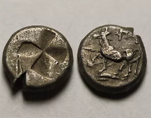 Rare genuine Ancient Greek coin Mysia, Kyzicus. c500-475 BC. Stag/Quadripartite - Picture 1 of 4