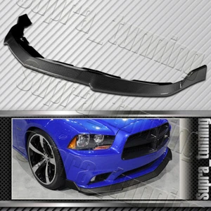 STP-Style For 2011-2014 Dodge Charger Carbon Look Front Bumper Body Spoiler Lip - Picture 1 of 6