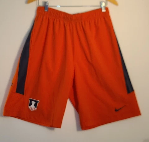 Illinois Fighting Illini Shorts Men Medium Orange Basketball Nike Swoosh Cover