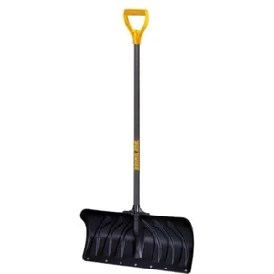 Snow Shovel Strong Poly D-Grip Steel Handle 38.3 in. Plastic Sturdy Poly Blade - Picture 1 of 10