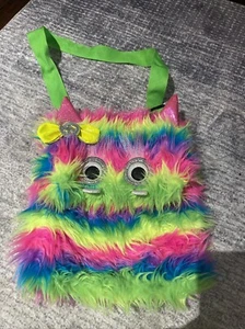 Multicolor Plush 11X12" JUSTICE Shoulder Bag Purse With 40" Adj Handle 1 Pocket - Picture 1 of 4